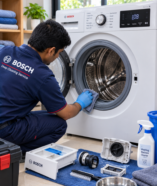 Professional On-Site Deep Cleaning & Hygiene Sanitization for Bosch Washing Machines
