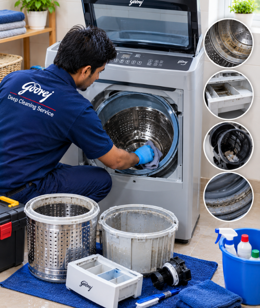 Professional On-Site Deep Cleaning & Hygiene Sanitization for Godrej Washing Machines