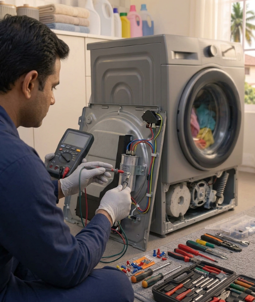 Doorstep Troubleshooting & Precision Hardware Repairs for Non-Working IFB Washing Machine Motors