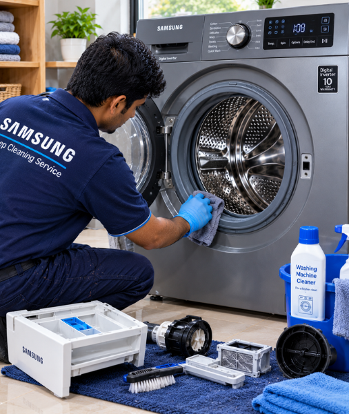 Professional On-Site Deep Cleaning & Hygiene Sanitization for Samsung Washing Machines