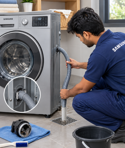Professional On-Site Diagnostics & Rapid Resolution for Samsung Drain Hose Blockages
