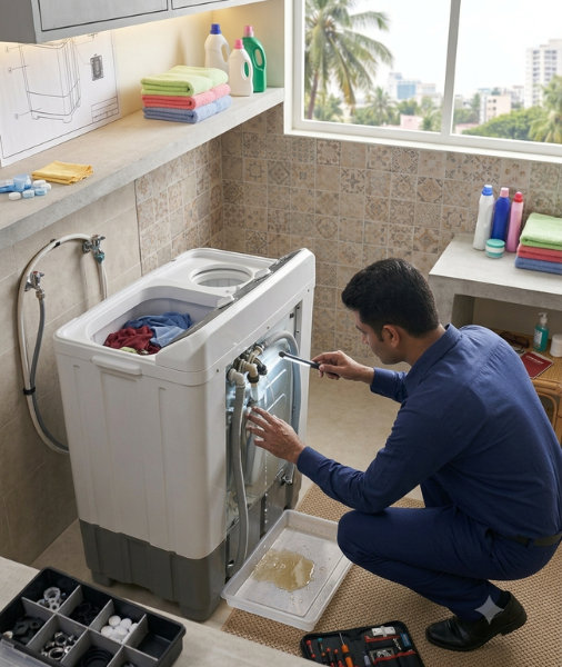 Doorstep Leak Inspection & Hydraulic Repairs for Whirlpool Washing Machines Near You in Thoothukudi